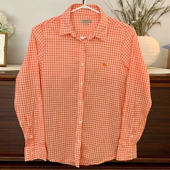 Burberry Tops Burberry Brit Check Print Womens Blouse Size Xs